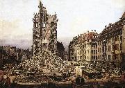 Bernardo Bellotto The Ruins of the Old Kreuzkirche in Dresden oil painting reproduction